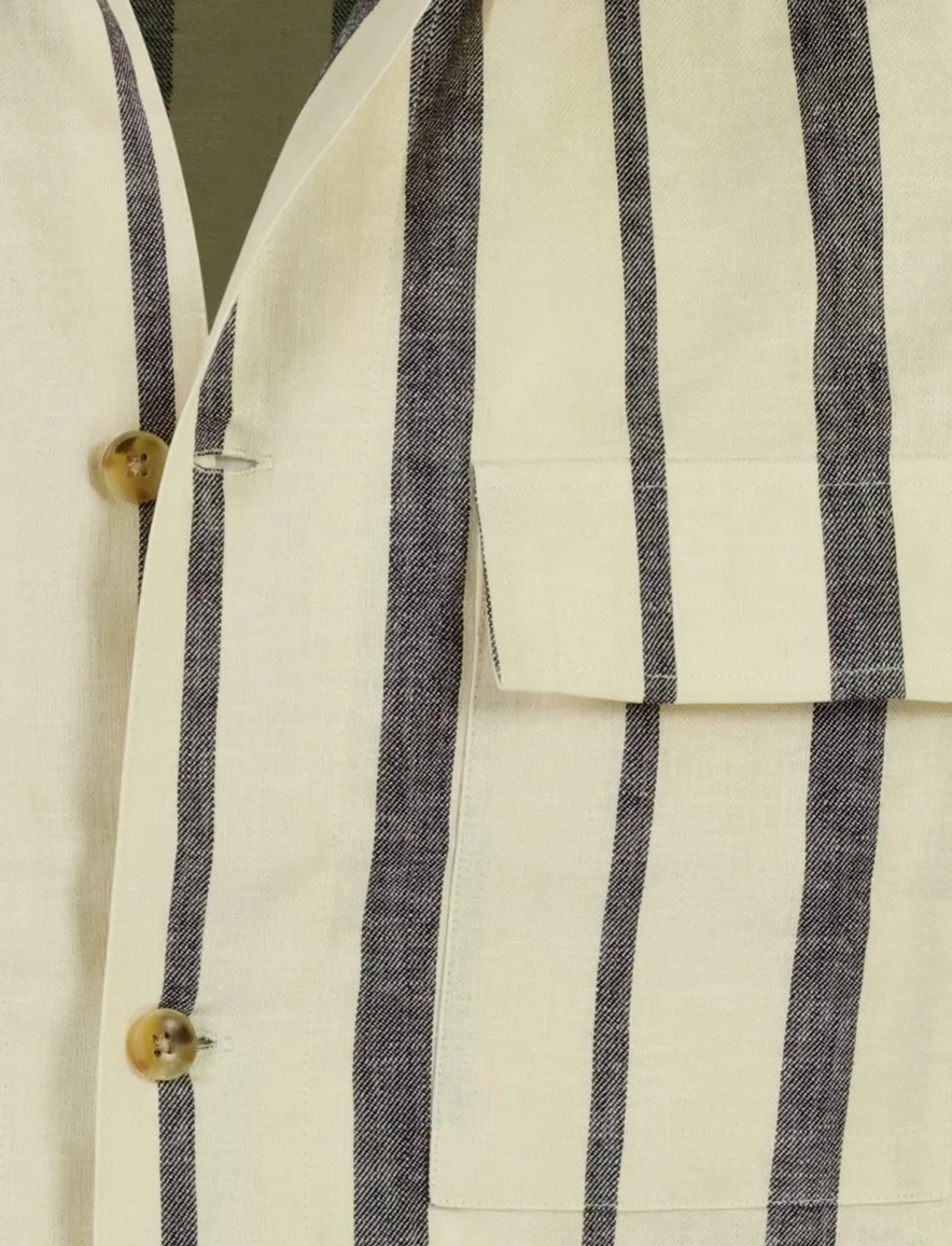 Born with Appetite overshirt gestreept creme navy