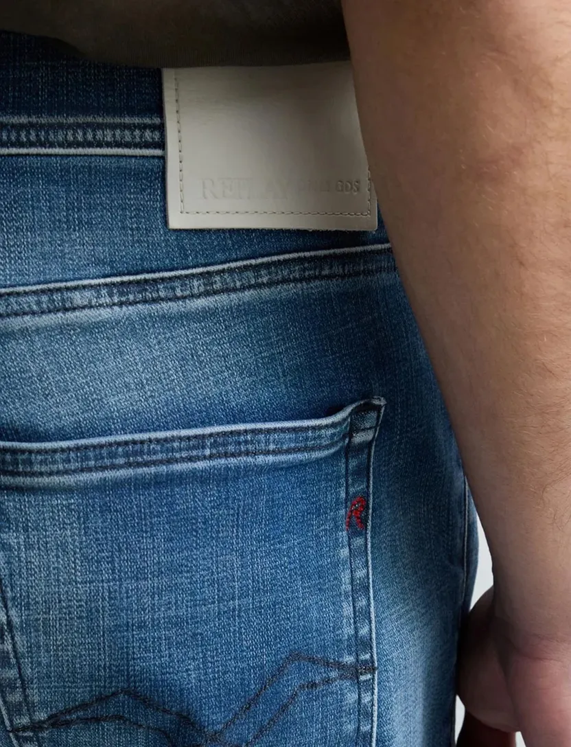 Blauwe jeans Replay Grover straight fit