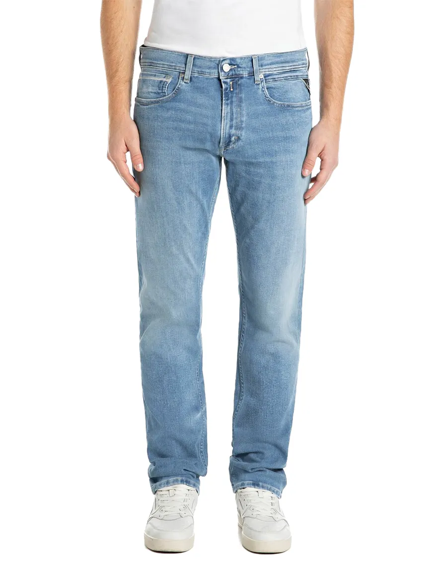 Broeken Replay blauw normale fit stretch