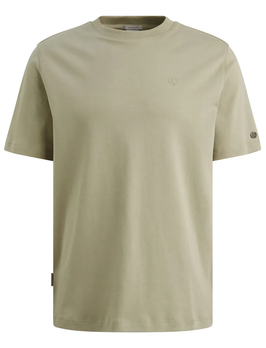 Groen T-shirt ronde hals Cast Iron katoen