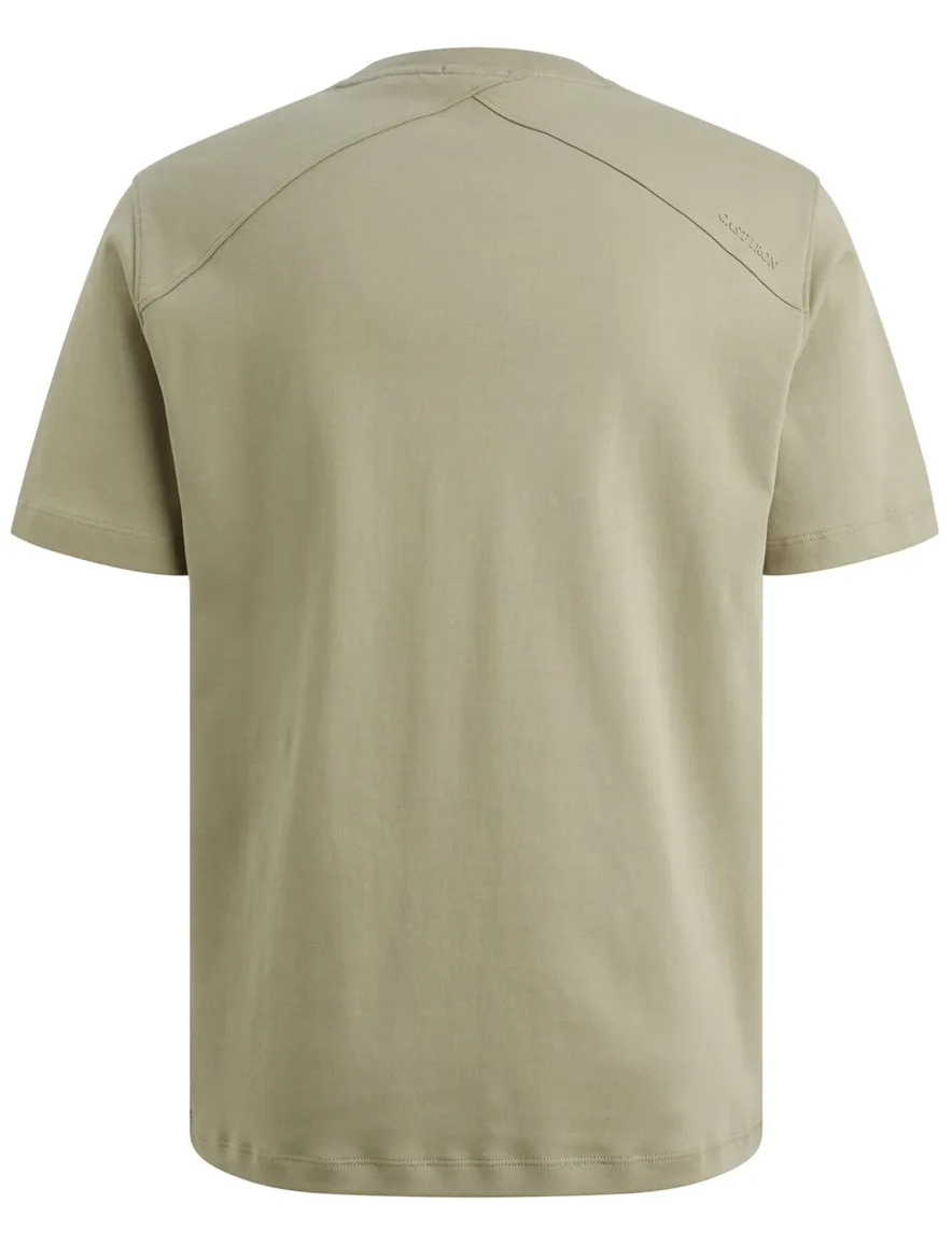 Groen T-shirt ronde hals Cast Iron katoen