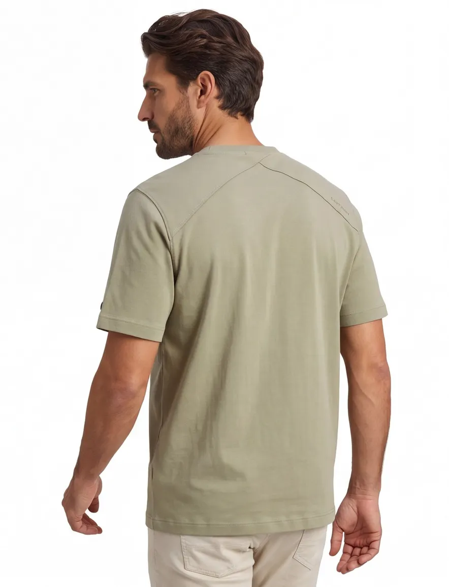 Groen T-shirt ronde hals Cast Iron katoen