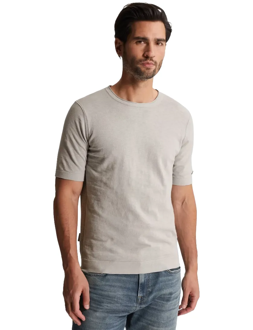 Cast Iron T shirt beige katoen & linnen