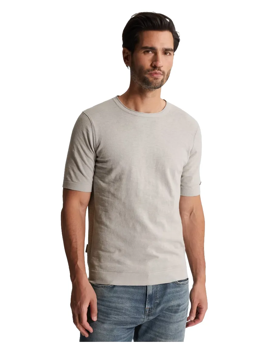 Cast Iron T shirt beige katoen & linnen