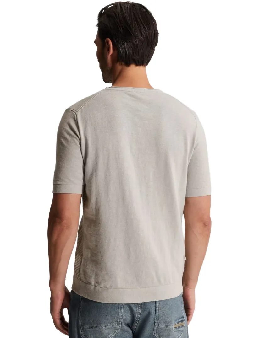 Cast Iron T shirt beige katoen & linnen