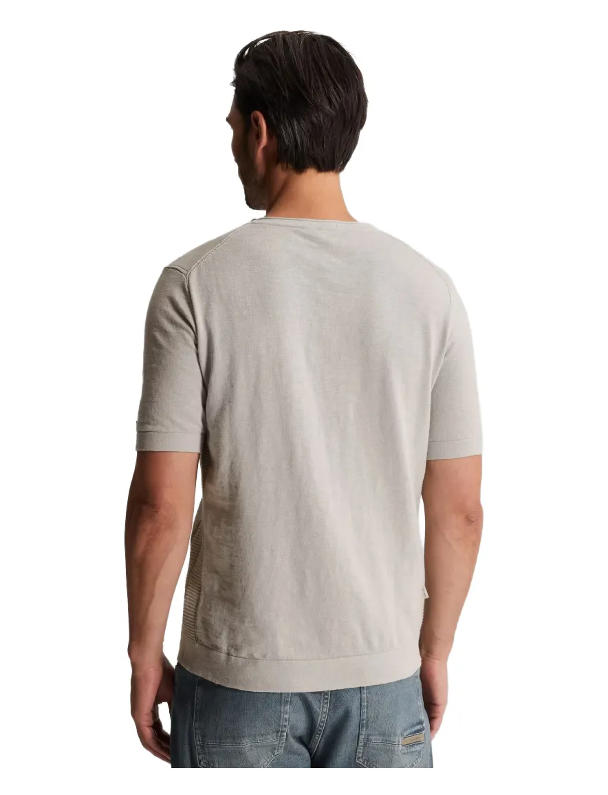 Cast Iron T shirt beige katoen & linnen