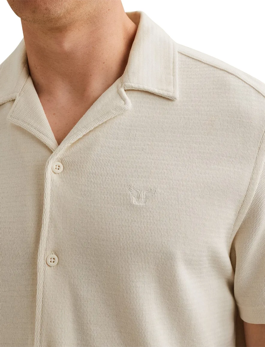 PME Legend poloshirt crème jersey korte mouw