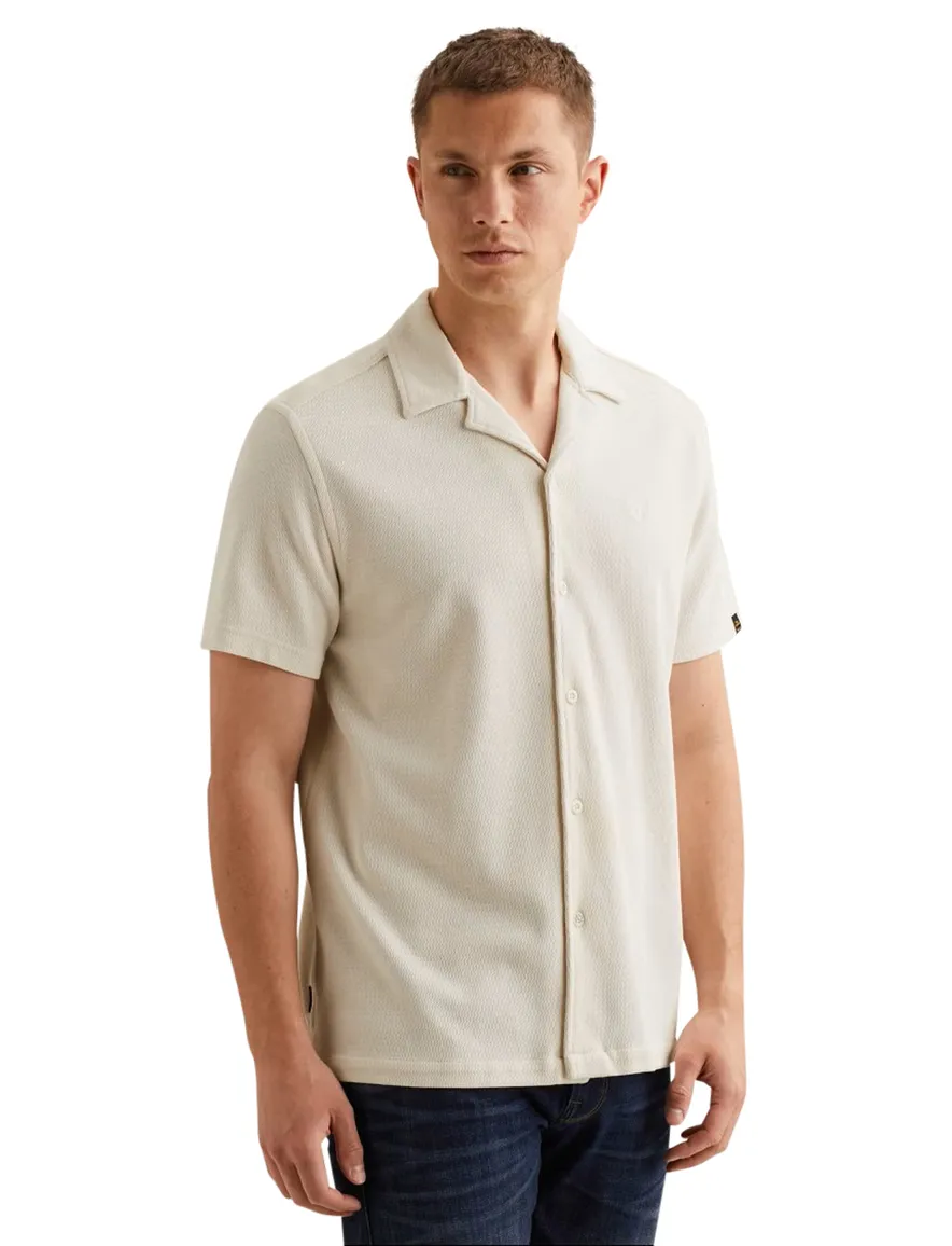 PME Legend poloshirt crème jersey korte mouw