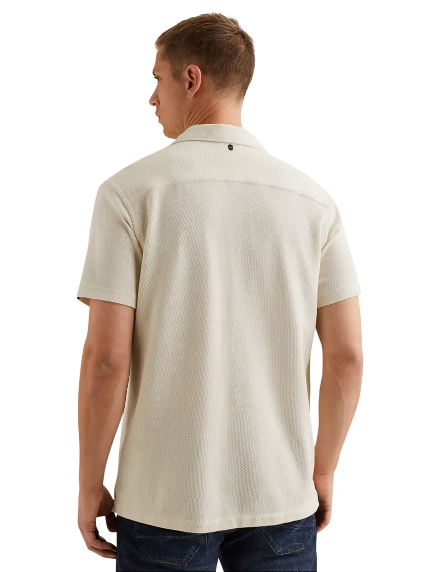 PME Legend polo doorknoop creme structuur