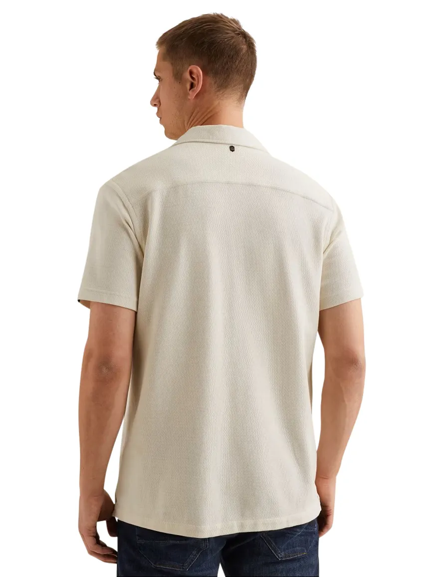PME Legend poloshirt crème jersey korte mouw