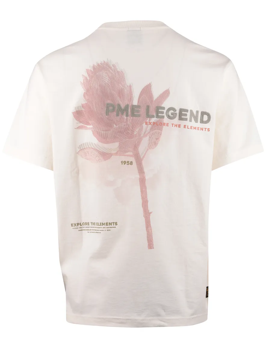 T-shirt PME Legend creme wijde fit