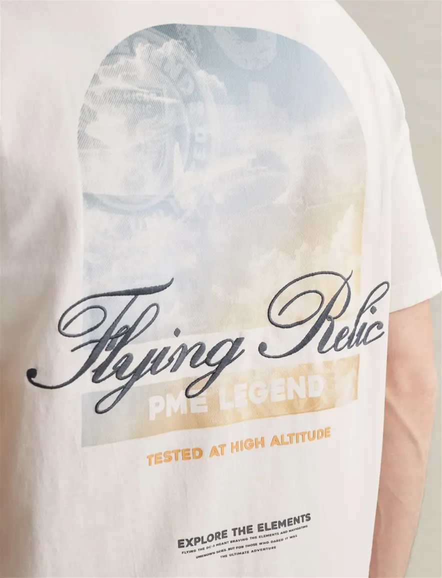 PME Legend T shirt crème met backprint