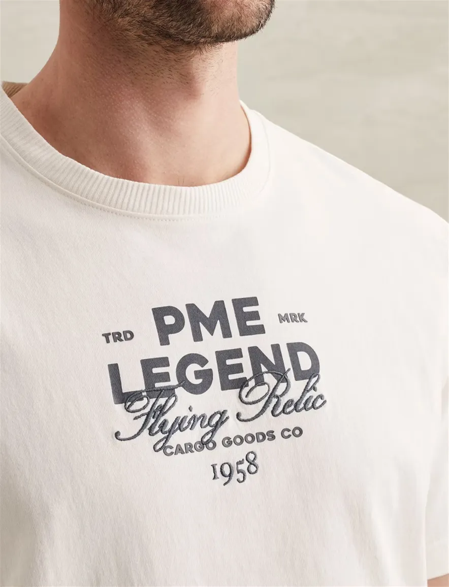 PME Legend T shirt crème met backprint