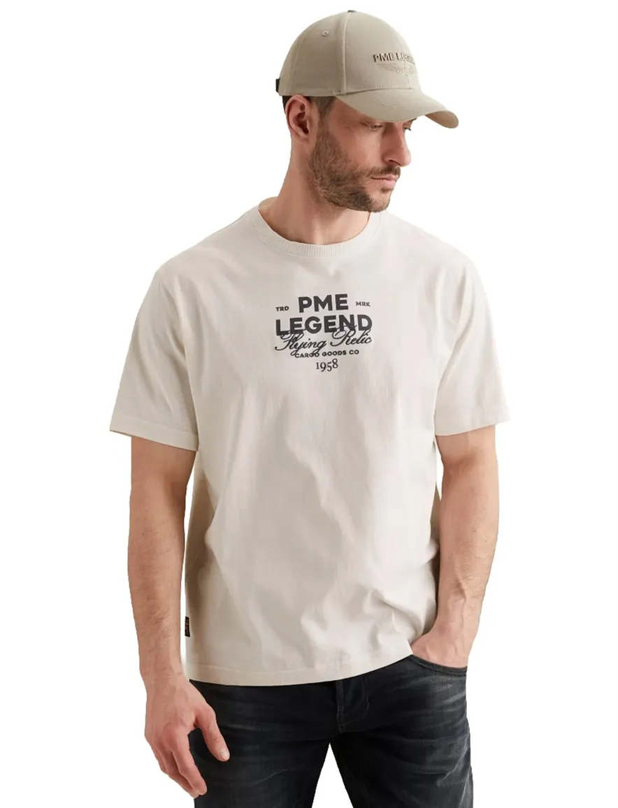 PME Legend T shirt crème met backprint