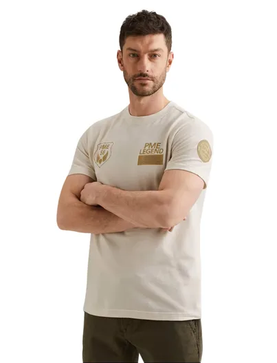 PME Legend Crème t-shirt PME Legend normale fit