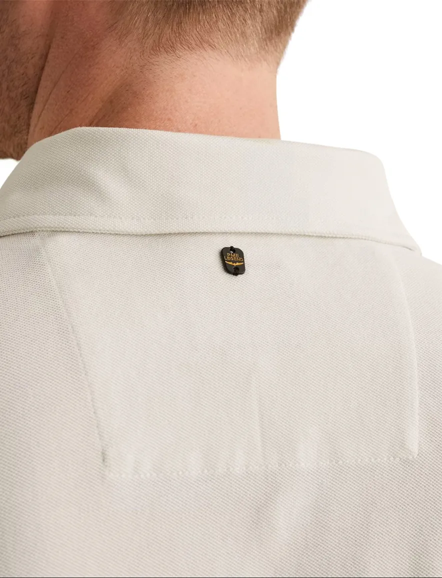 Crème poloshirt PME Legend pique met badge