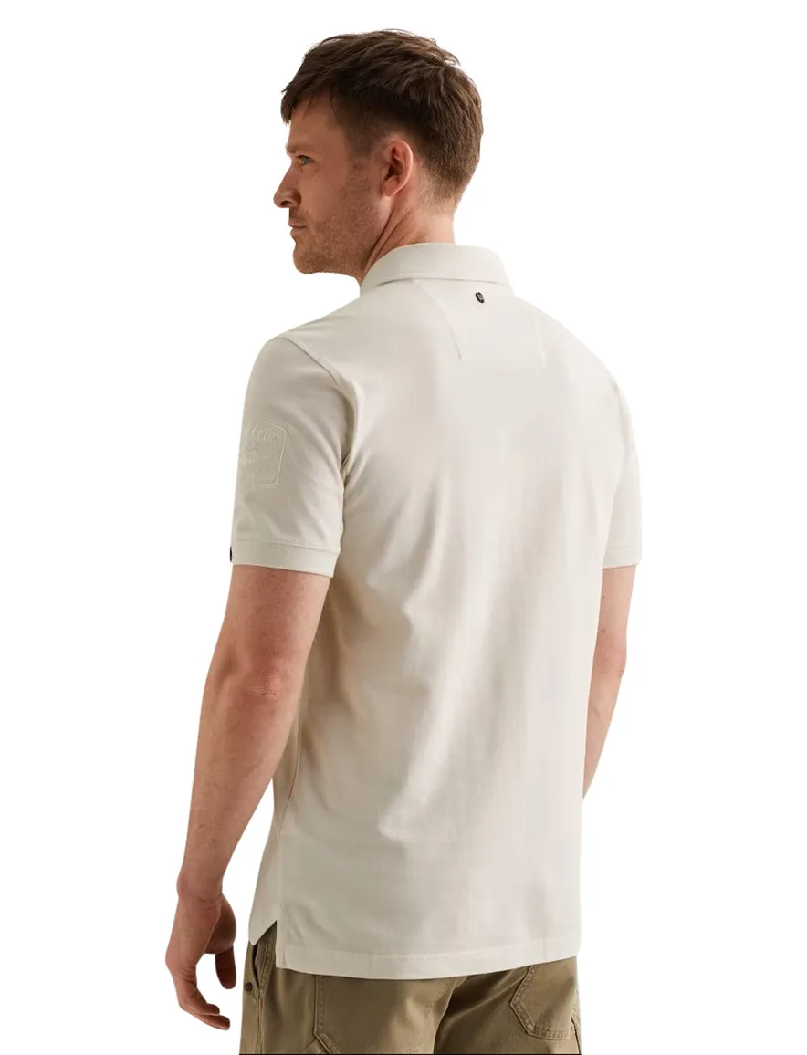 Crème poloshirt PME Legend pique met badge