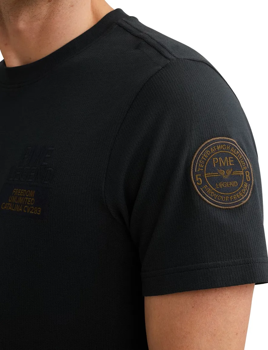 PME Legend T-shirt donkerblauw patches logo