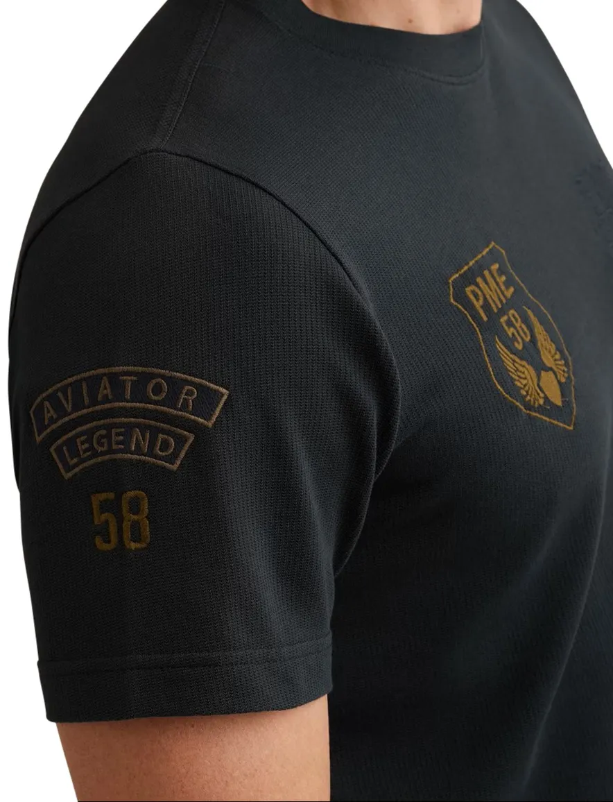 PME Legend T-shirt donkerblauw patches logo