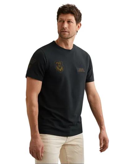 PME Legend Donkerblauw t-shirt PME Legend normale fit korte mouw