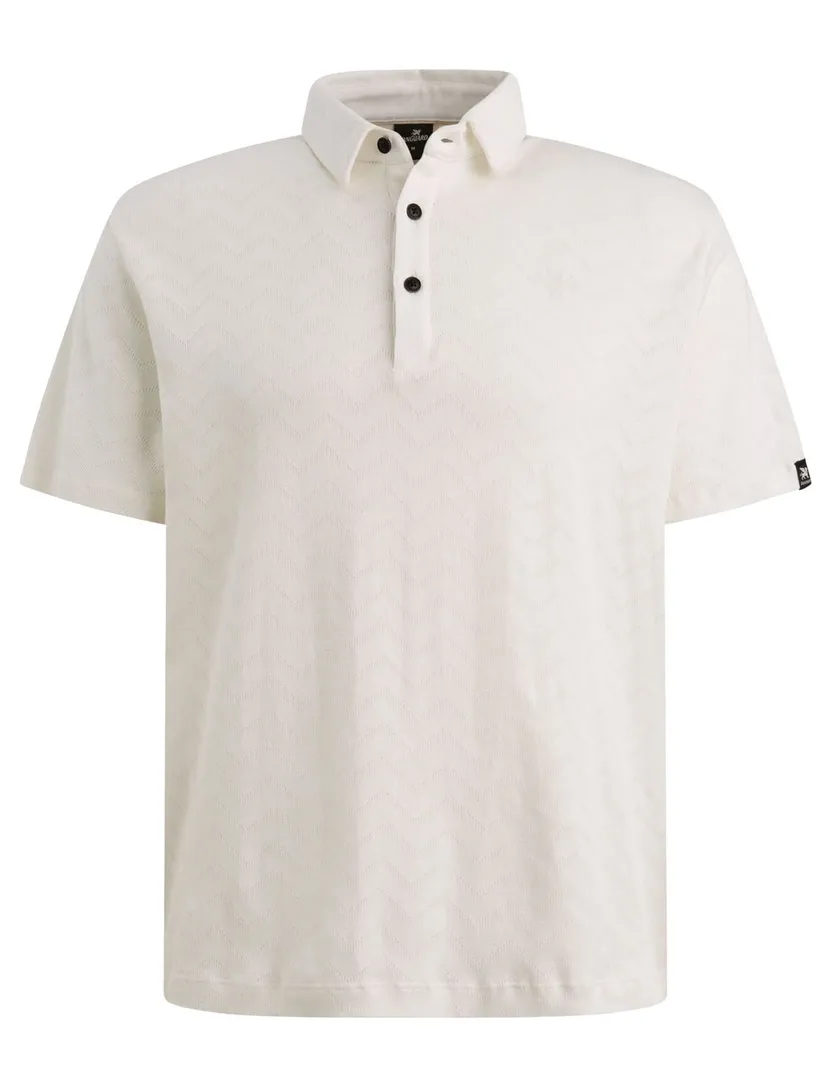 Polo wit structuur Vanguard regular fit 3 knopen