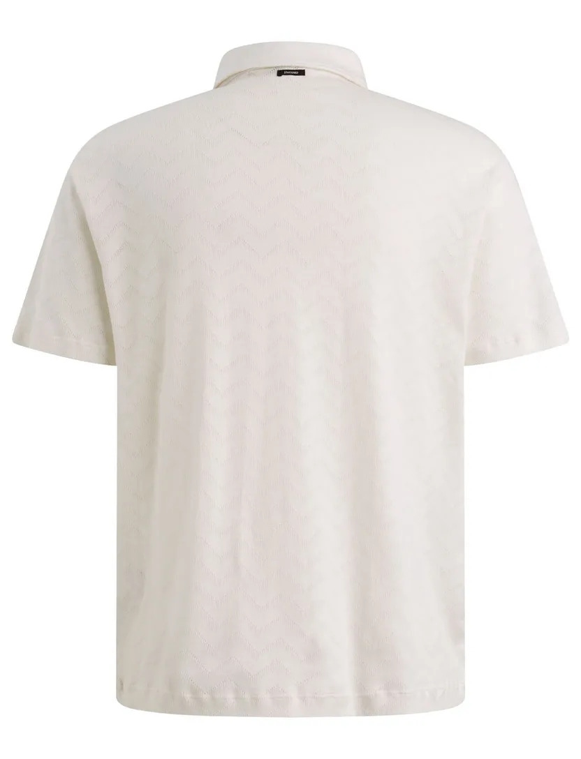 Polo wit structuur Vanguard regular fit 3 knopen