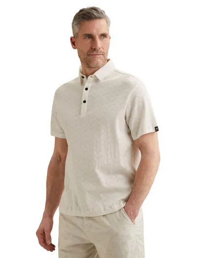 Vanguard 3-knoops polo wit Vanguard normale fit textuur