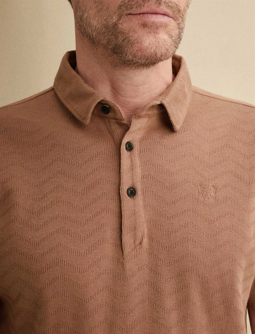 Vanguard polo bruin structuur normale fit
