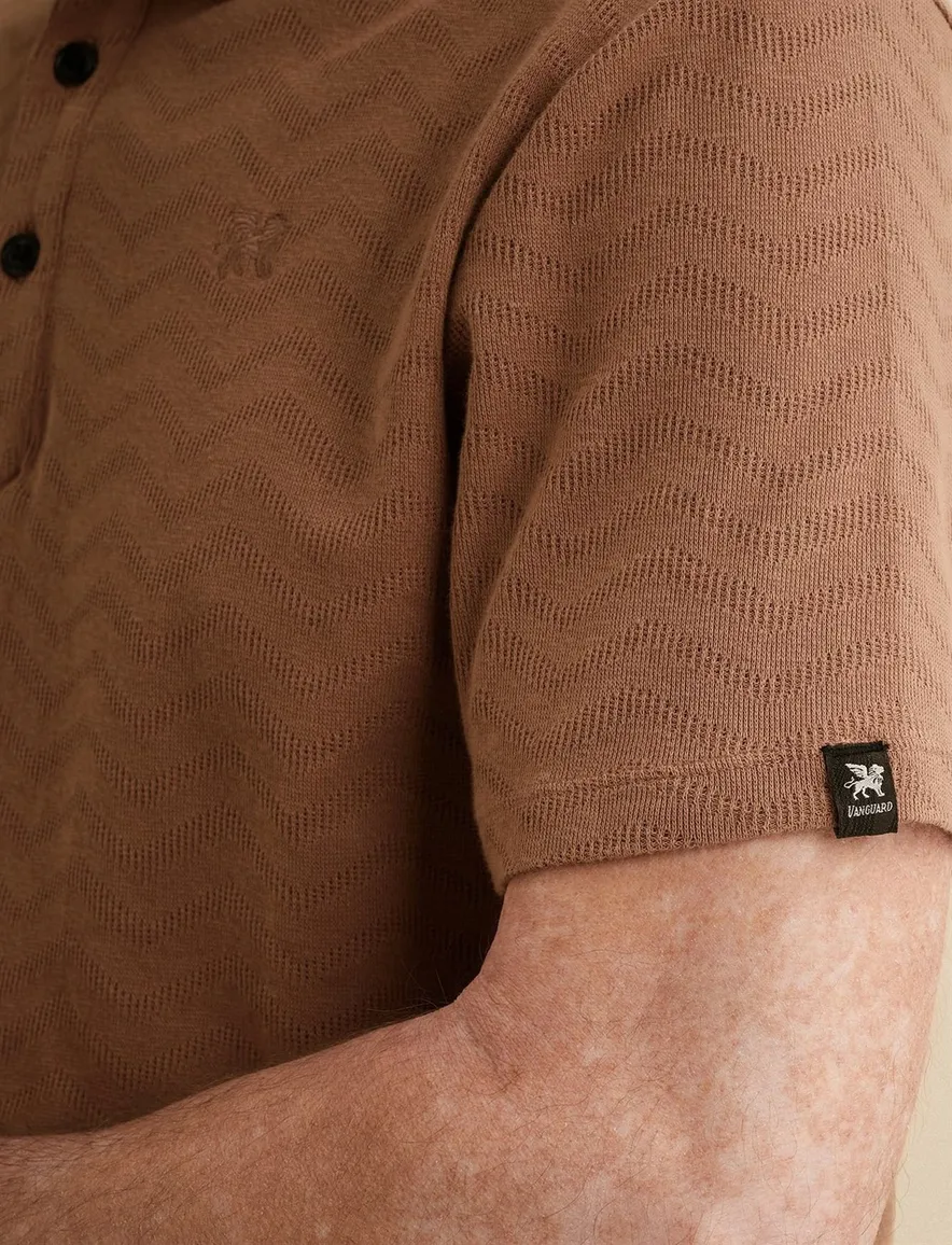 Vanguard polo bruin structuur normale fit