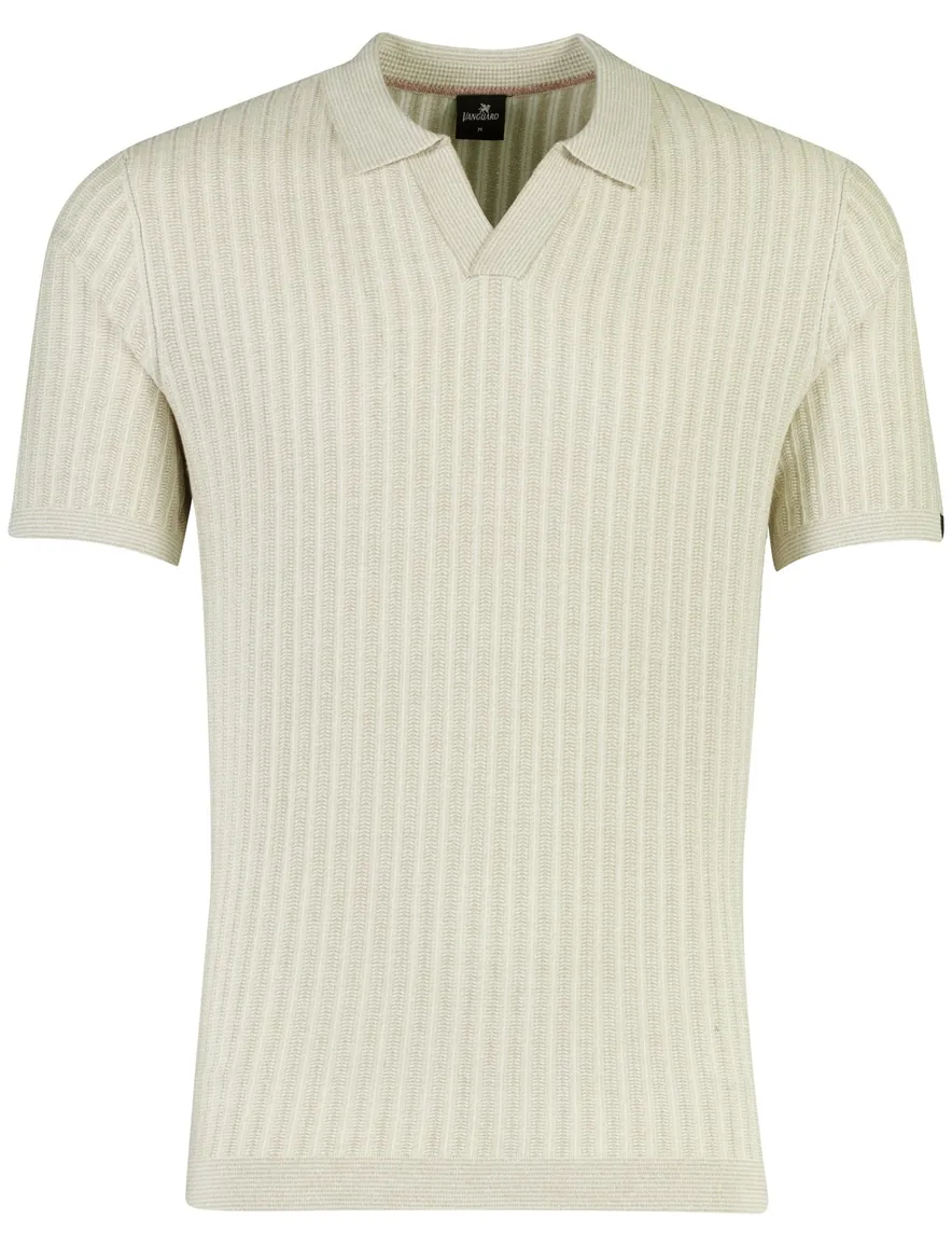 Poloshirt Vanguard beige geprint katoen