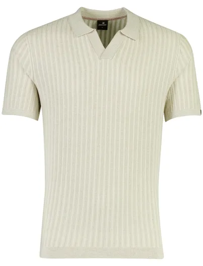 Vanguard Vanguard poloshirt v-hals beige print katoen