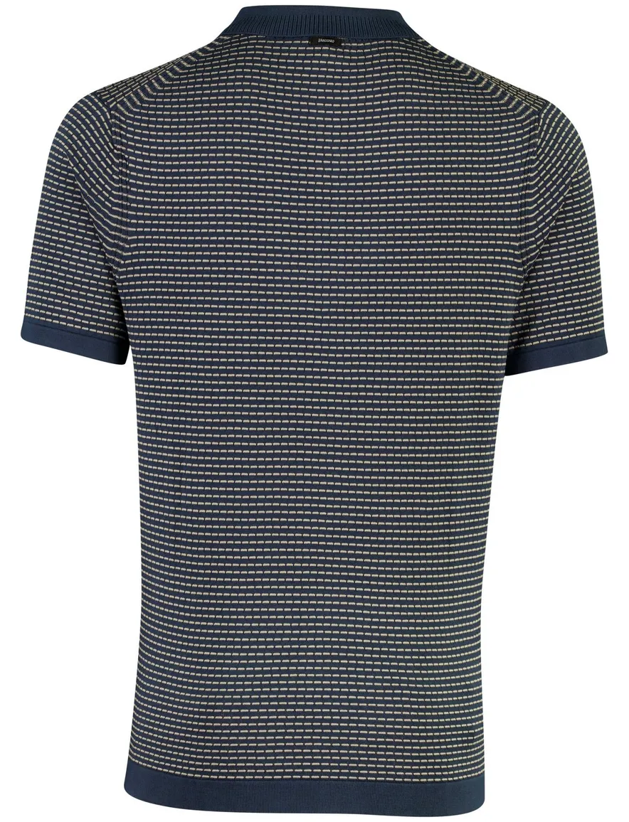 Poloshirt Vanguard donkerblauw geprint wijde fit