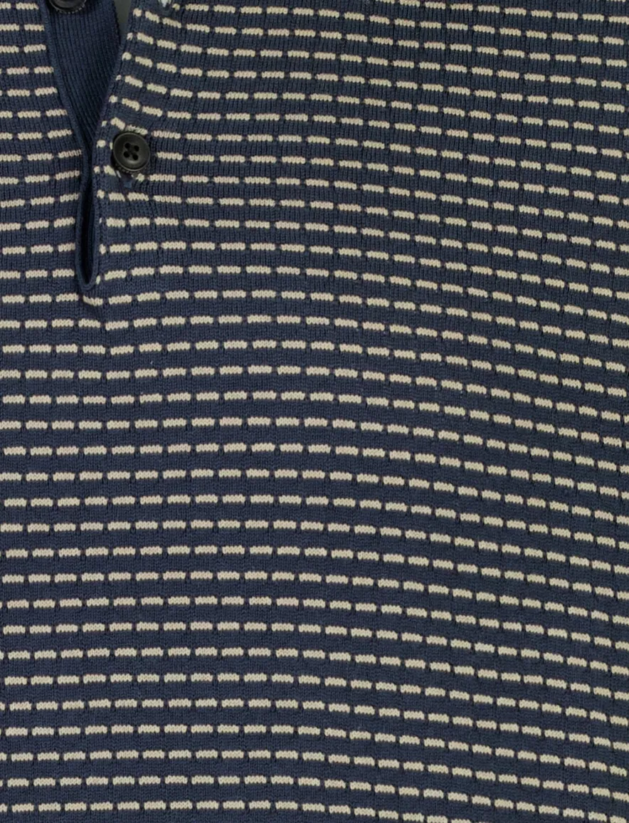 Poloshirt Vanguard donkerblauw geprint wijde fit