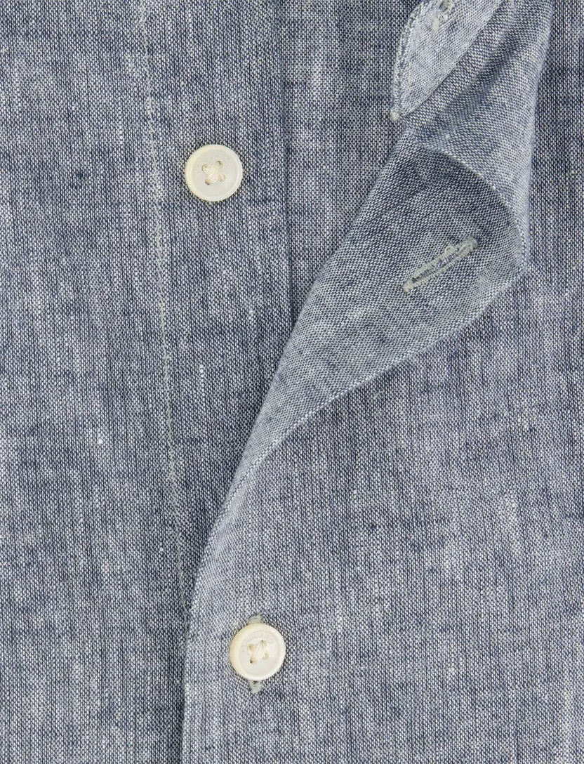 Vanguard overhemd donkerblauw gemêleerd normale fit
