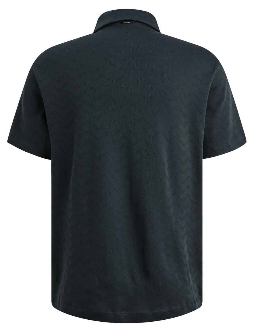 Vanguard polo donkerblauw regular fit structuur