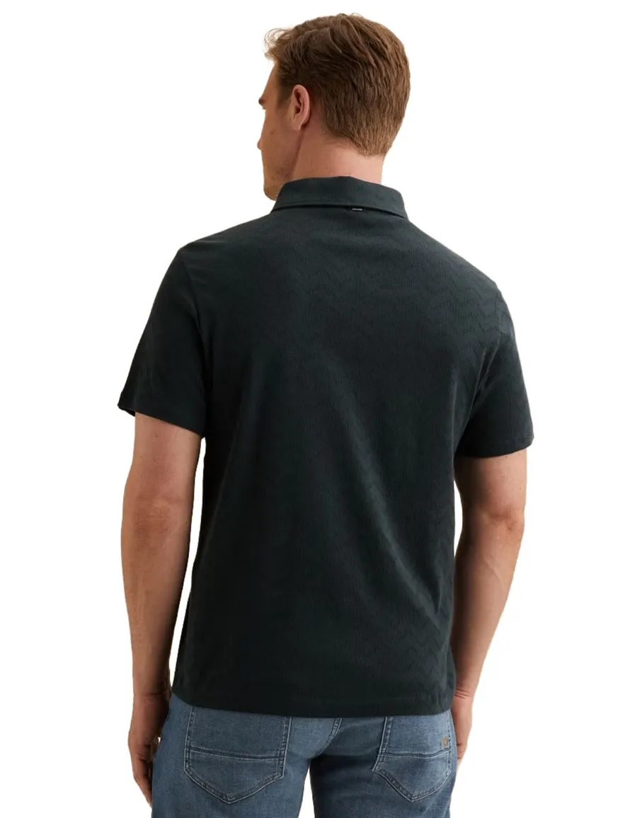 Vanguard polo donkerblauw regular fit structuur