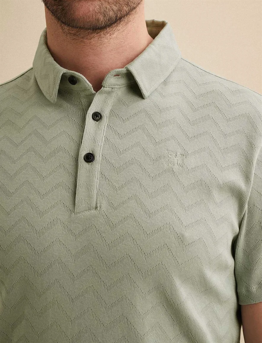 Regular fit polo lichtgroen Vanguard 3-knoops