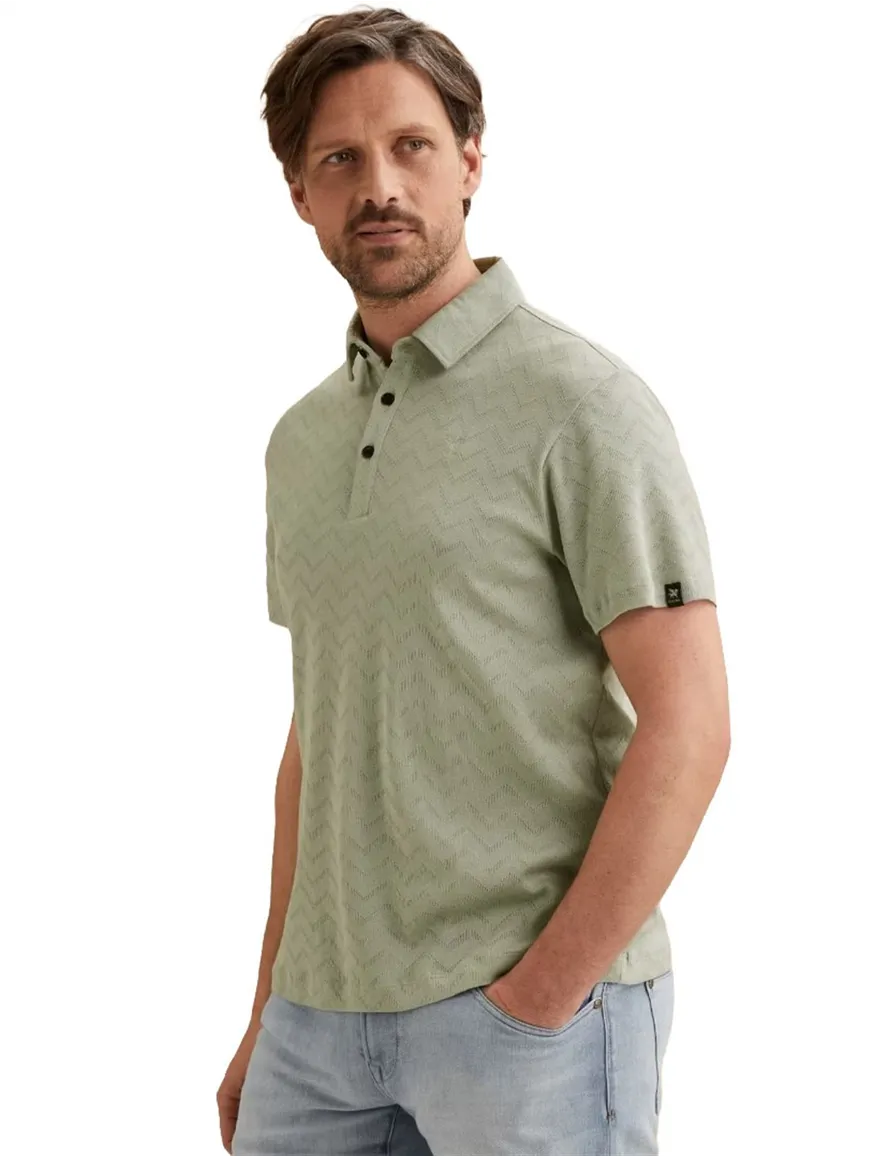 Vanguard polo groen patroon 3-knoop