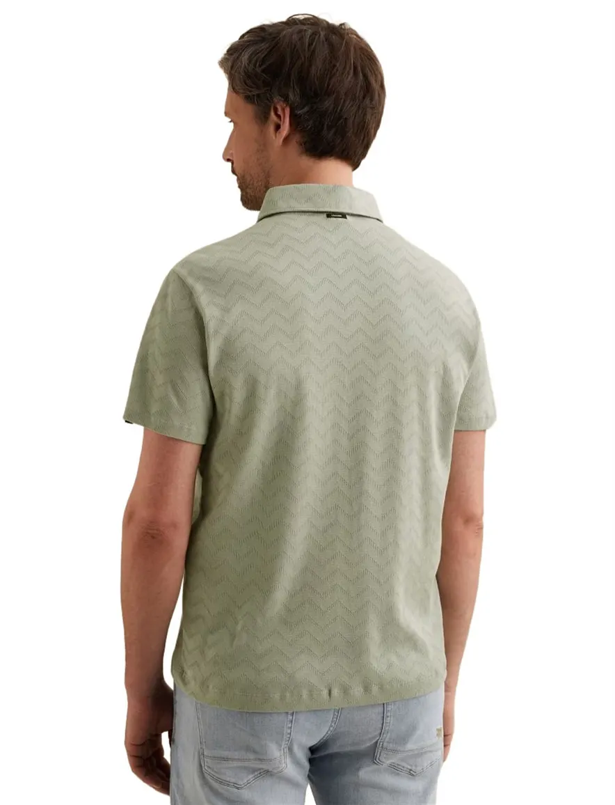 Vanguard polo groen patroon 3-knoop