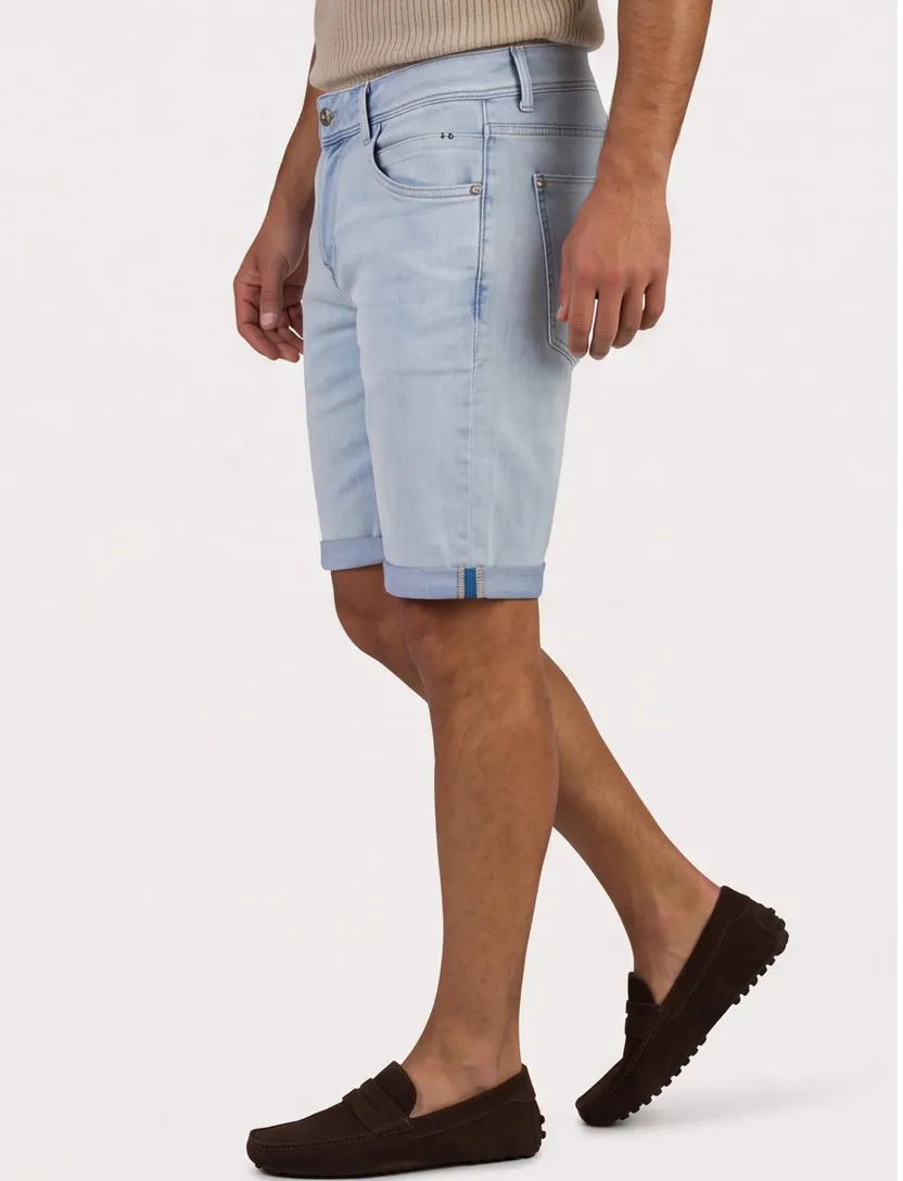 Vanguard V12 shorts lichtblauw katoen slim fit