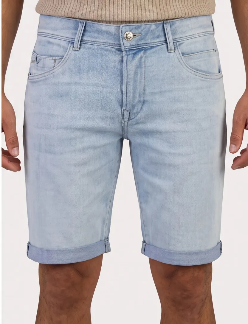 Vanguard V12 shorts lichtblauw katoen slim fit