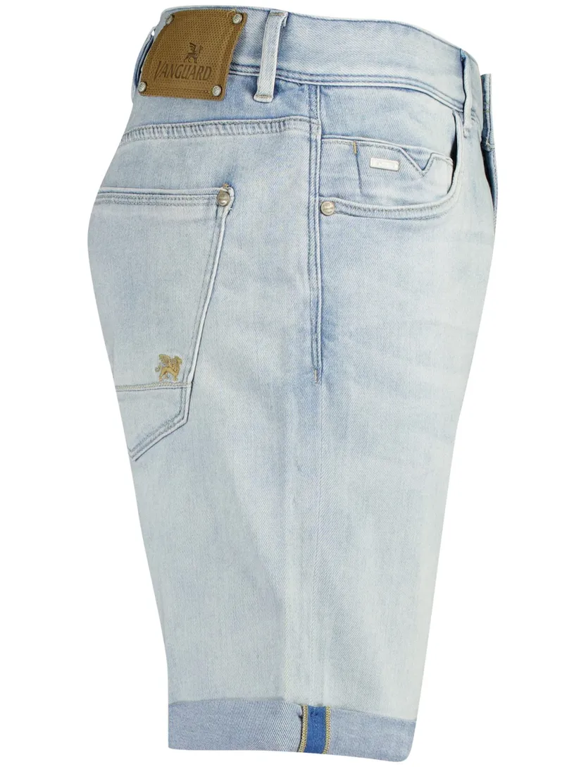 Vanguard V12 shorts lichtblauw katoen slim fit