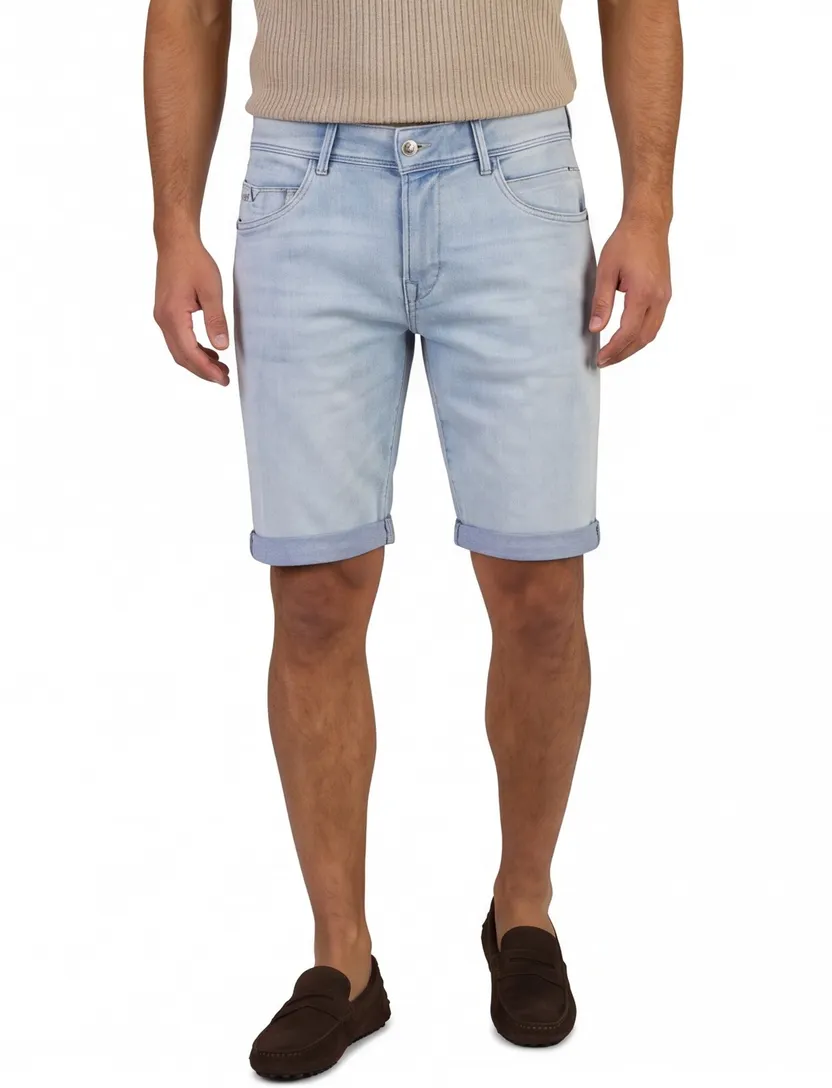 Vanguard V12 shorts lichtblauw katoen slim fit