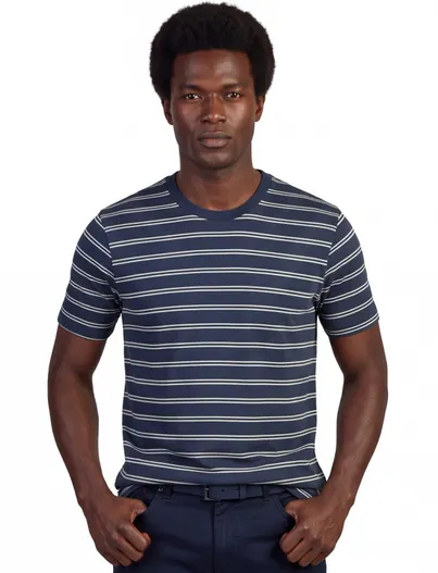 Vanguard T-shirt Vanguard groen gestreept katoen