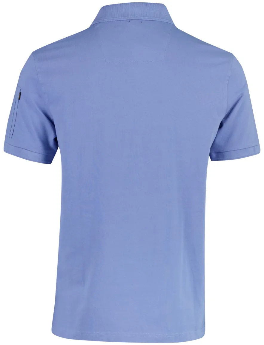 PME Legend polo v-hals blauw katoen