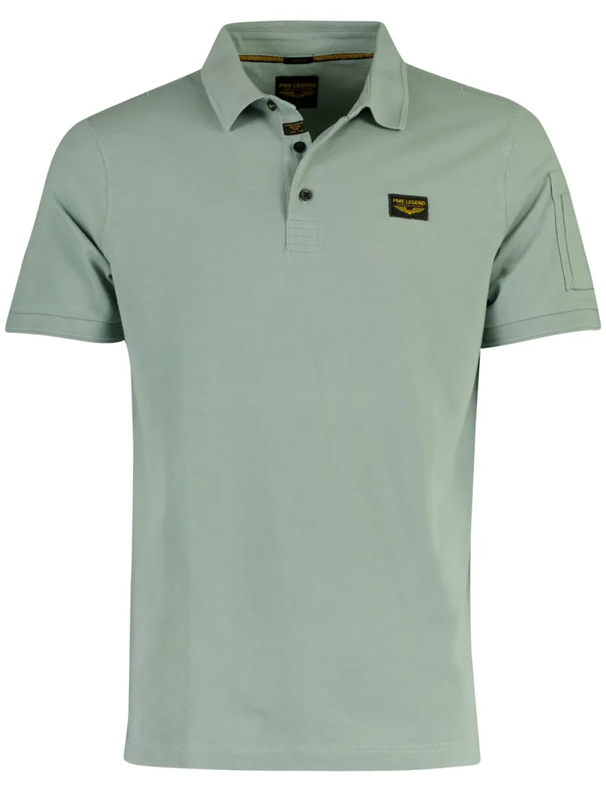 PME Legend polo v-hals groen katoen