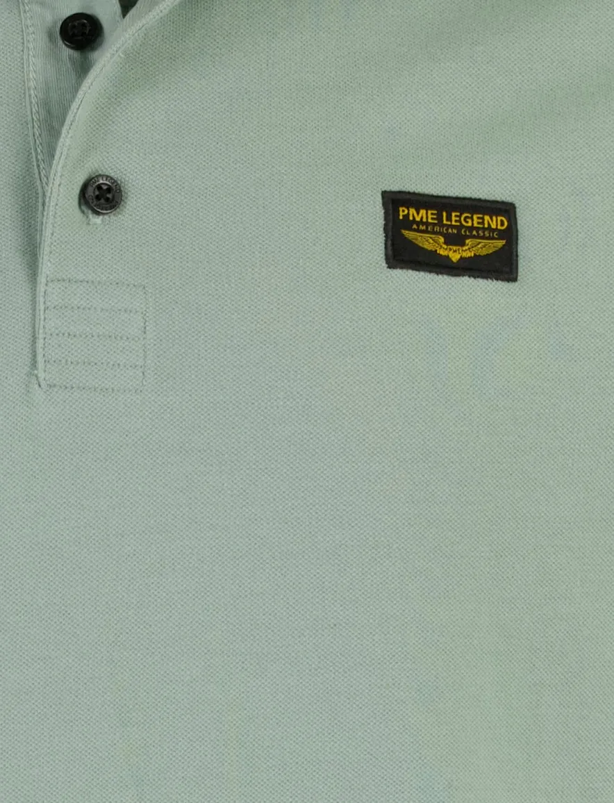 PME Legend polo v-hals groen katoen