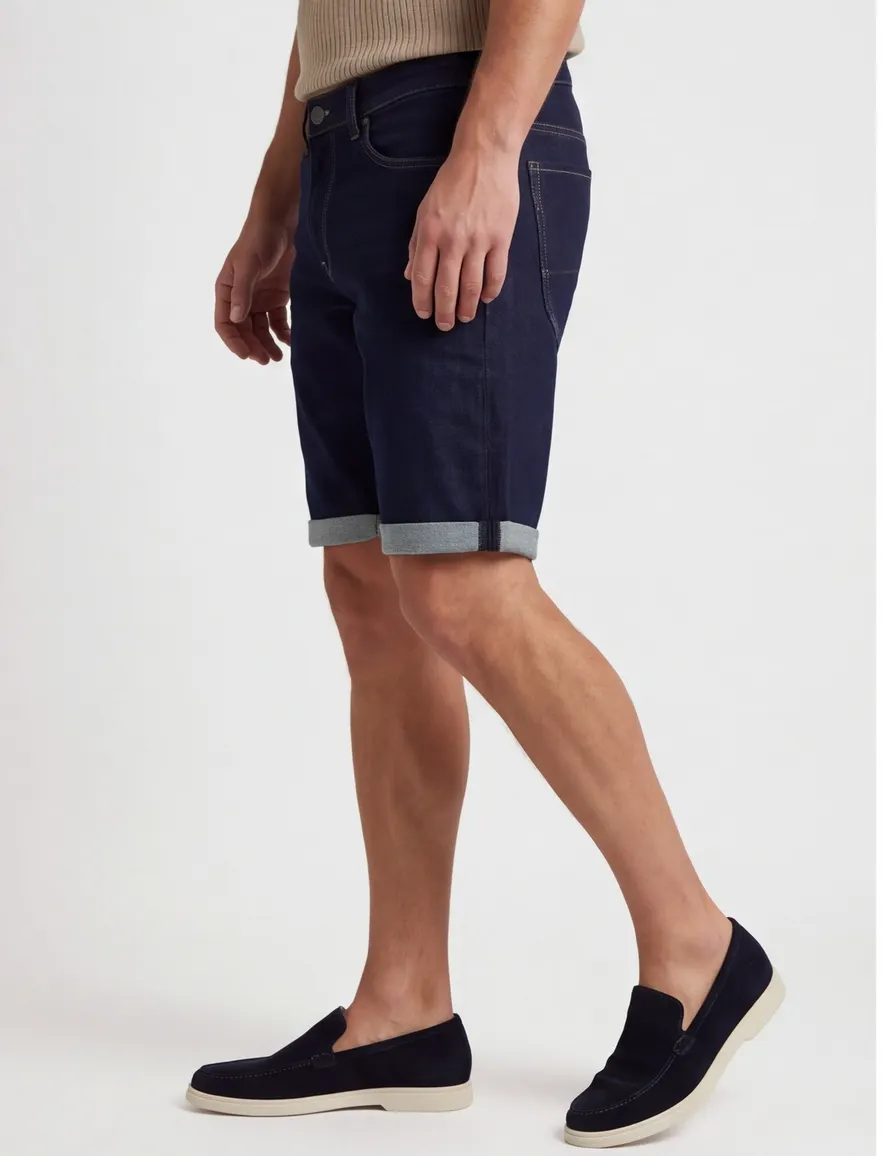 PME Legend Nightflight jeans donkerblauw met omslag