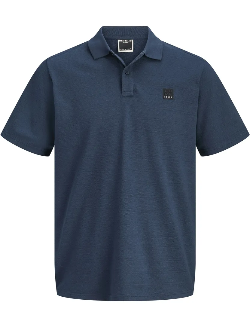 Poloshirt Jack & Jones donkerblauw Plus Size 2 knopen korte mouw