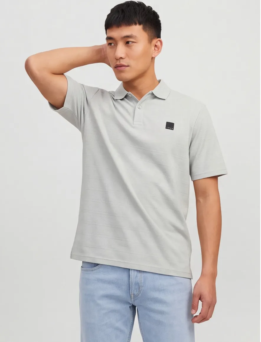 Jack & Jones poloshirt aqua grijs Plus Size